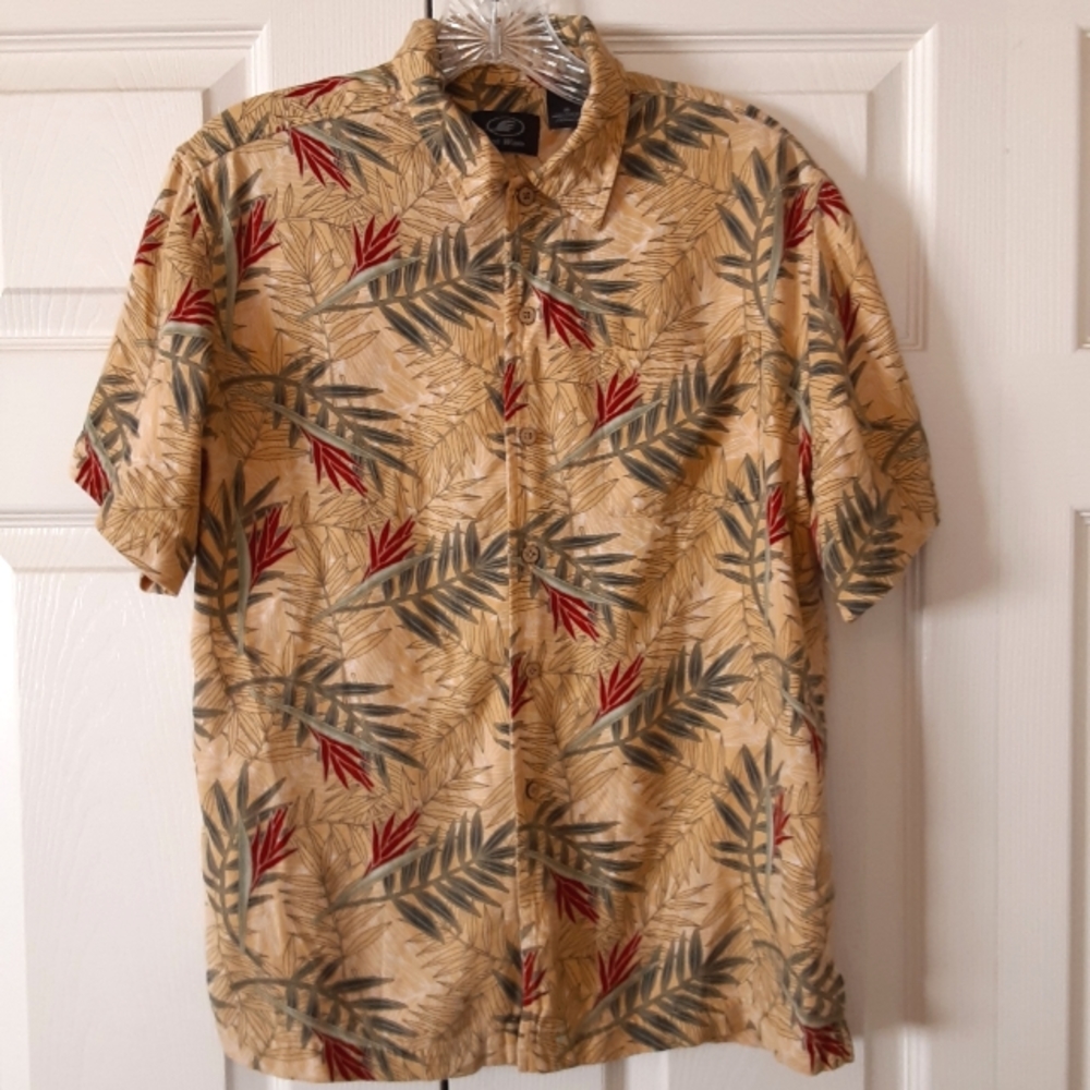 First wave Men's Hawaiian button up shirt, Size 16 short sleeved tropical print